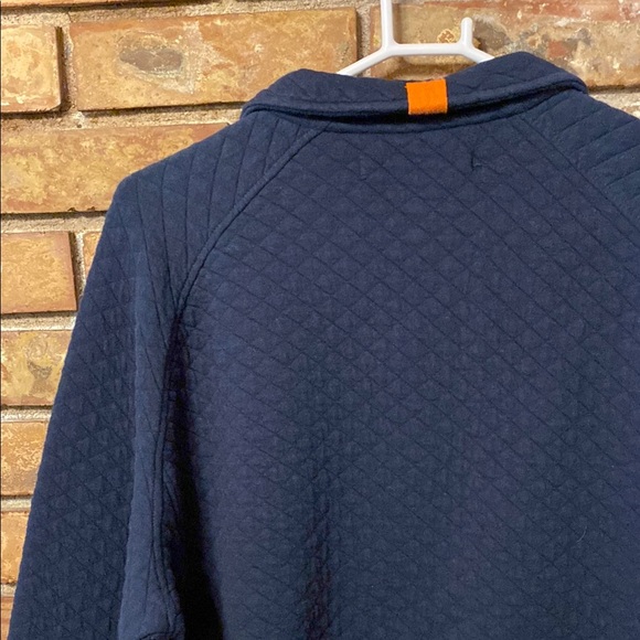Navy Blue Polo Shirt with Quilted Fabric and Quarter-Zip Sweatshirt EUC - Picture 9 of 10
